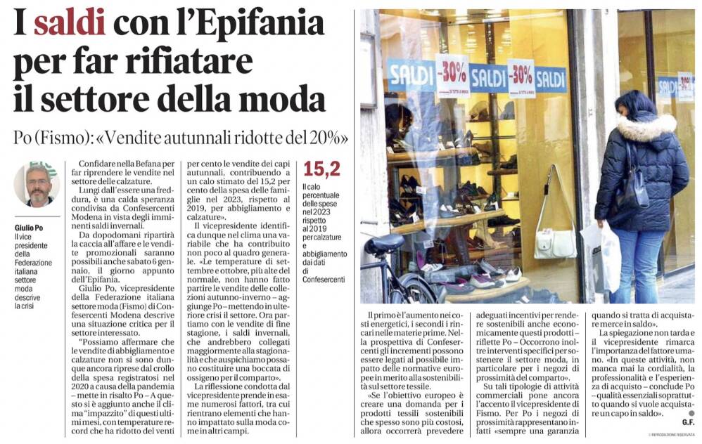 I saldi con l'Epifania per far rifiatare il settore della moda