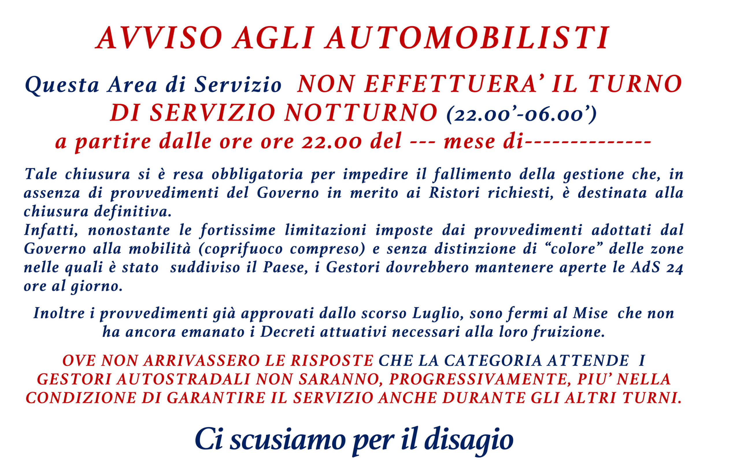 VOLANTINO CHIUSURA NOTTURNI NOVEMBRE 2020