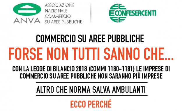 Ambulanti_Legge bilancio 2018